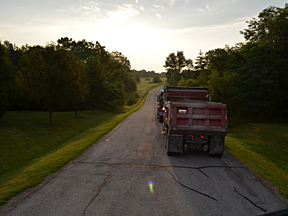 Boone County's vehicles line up along Summers Lane