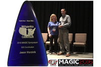 Jason Warzinik, receiving the 2016 MAGIC Symposium award