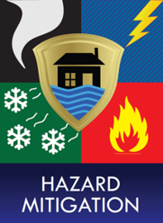 hazard mitigation graphic showing various hazards such as tornado and fire