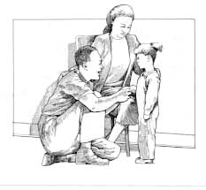a sketch of parents and a child