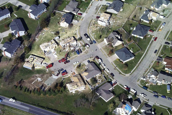 Aerial Image of Tornado Damage