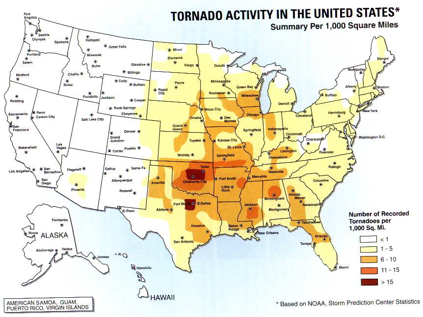 Tornado Incidence Map