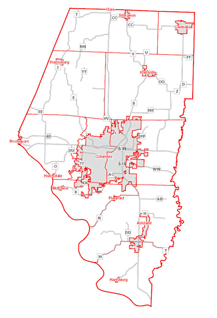 Map of Boone County Snow Routes