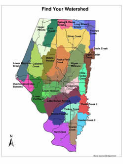 map og Boone County Watersheds