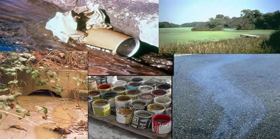 collage of immages of pollution