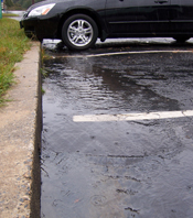 flooding in parking lot